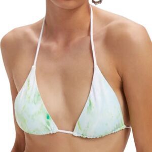 NWT Good American Size 3 L Tiny Ties Bikini Top Green Marble Pastel Beach Sexy